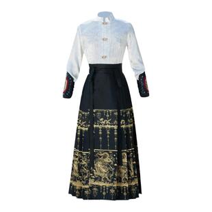 原创龙年原创汉服男款织金马面裙套装霸气武侠风新中式古装演出服