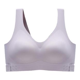 茶多酚交叉侧扣内衣乳胶聚拢美背背心反重力无痕文胸一体防震胸罩