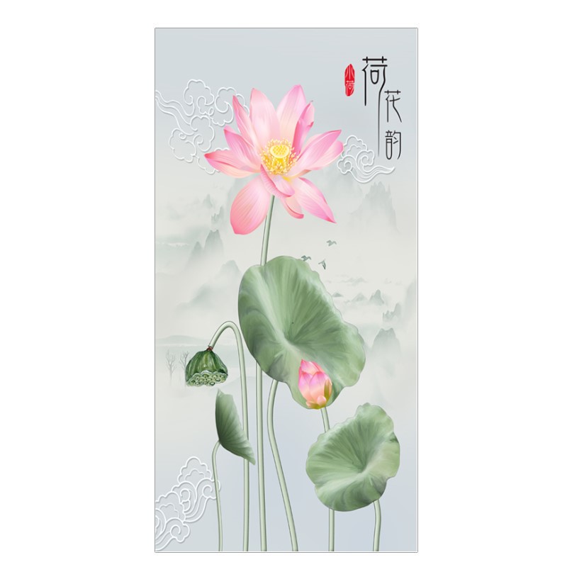 玻璃贴纸浴室卫生间移门翻新防晒防透防窥视贴膜防走光不透影荷花