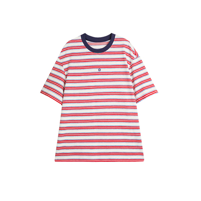 DUPU25夏季撞色条纹T恤短袖