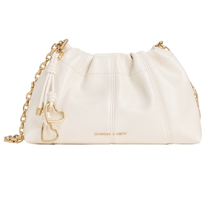 CHARLES&KEITH26春新款CK2-80151612包挂油蜡皮单肩斜挎包云朵包