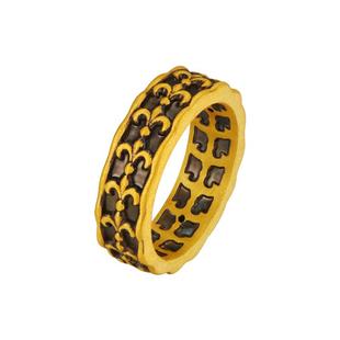 周大生黄金酷黑金戒指黑金鸢尾戒指送男友送老公节日生日礼物