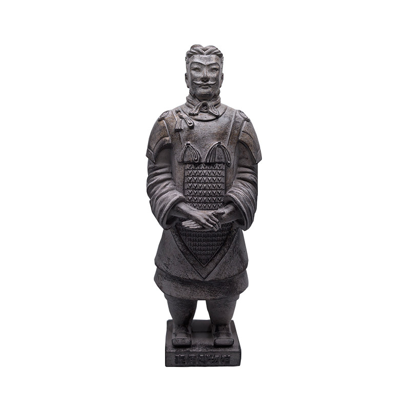 树脂套盒兵马俑将军俑战马跪射