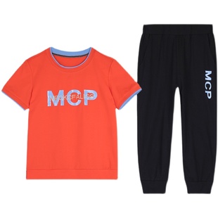 潮牌跳舞时尚纯棉运动套装女2025夏季新款休闲宽松短袖长裤两件套