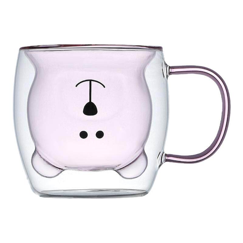 创意玻璃杯小熊杯抖音网红猫爪