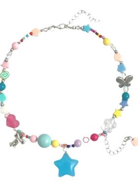 儿童彩色星星流苏甜酷可爱项链