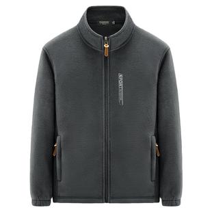 秋冬新款户外运动加绒加厚抓绒衣男大码防风开衫卫衣男摇粒绒外套