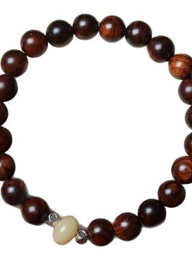 黑花梨8mm手串手链白玉菩提男女款DIY森系ins风银念珠佛珠严选