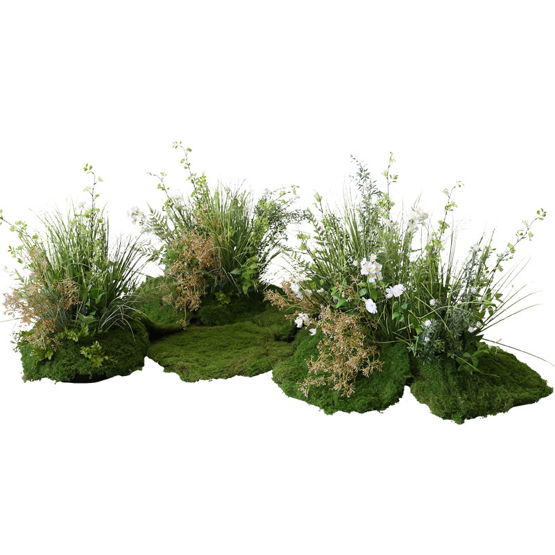 高仿真青苔草丛造景室内花园餐厅庭院假绿植插花软装仿生花丛景
