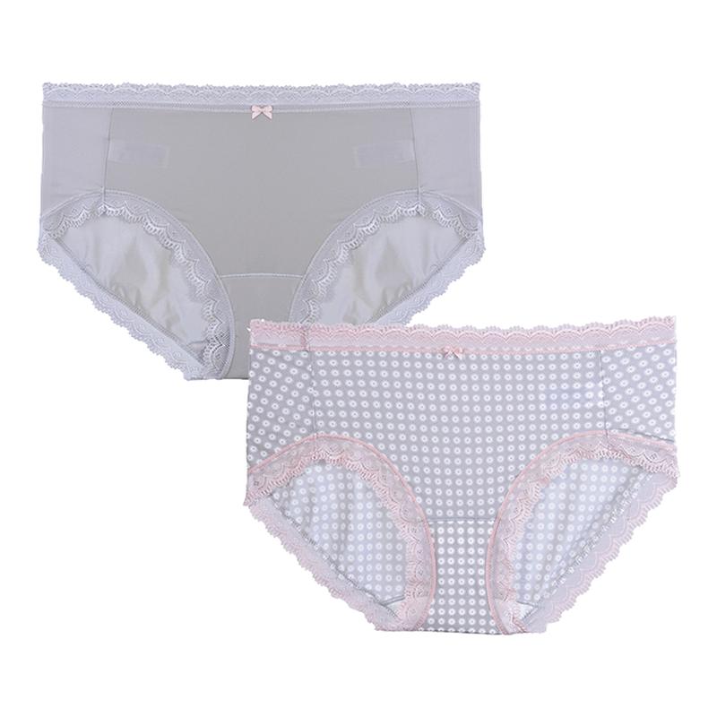 蕾丝中腰条装三角裤棉质安莉芳女