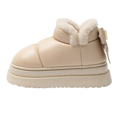 棉拖鞋女士防水厚底加绒保暖棉鞋