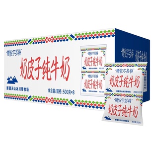 新疆天润斯依尔苏特奶皮子纯牛奶老人小孩早餐奶500g牛奶