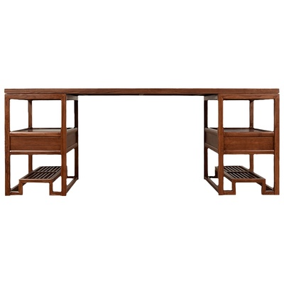 徽州木府榆木实木新中式书桌字台