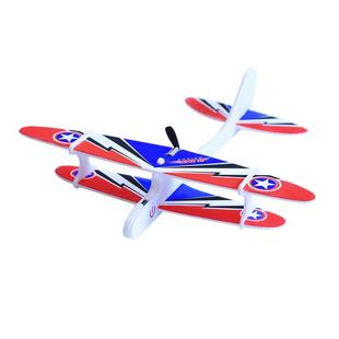 电动泡沫飞机充电手抛慢飞双翼滑翔机户外儿童玩具手工拼装航模型