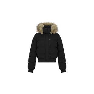 【Achock官方店】菲欧娜fiona保暖连帽棉服收腰显瘦毛领短款棉衣