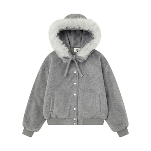 TUDOU土豆猫韩系巨好看毛领冬季外套女宽松小个子设计感2025新款