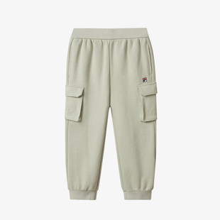 FILA KIDSx原田治联名系列斐乐童装儿童2024冬季款男大童保暖卫裤
