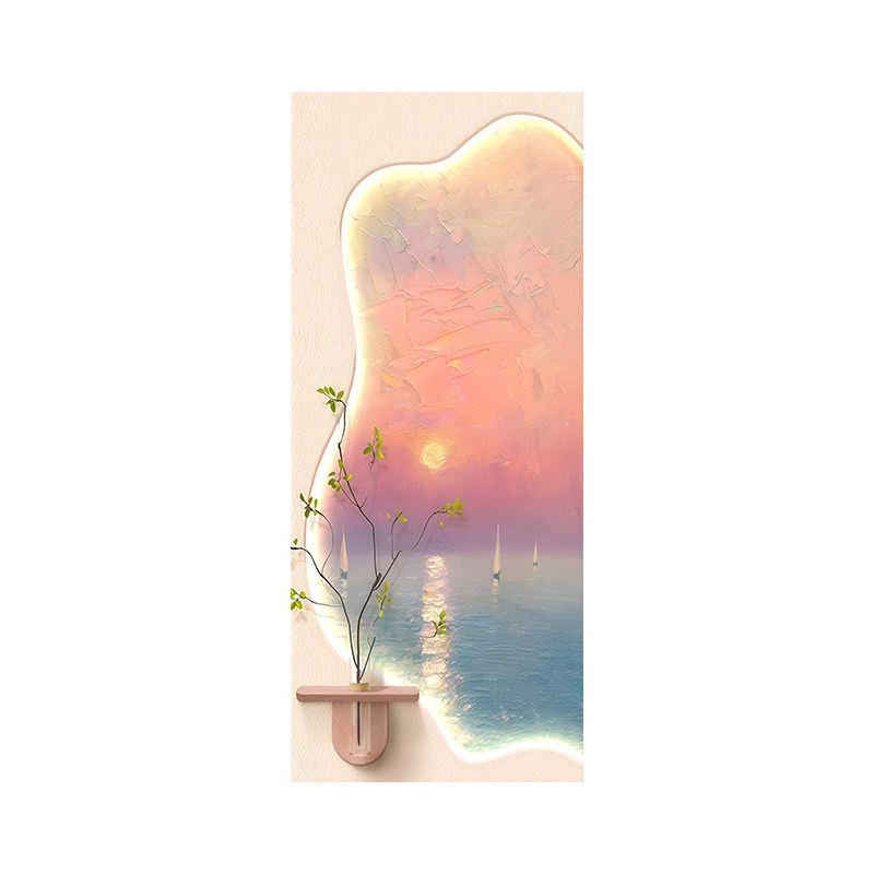 奶油风高级感防水自粘入户门贴画