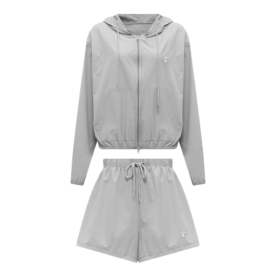 PetitBar抽绳连帽夹克短裤套装