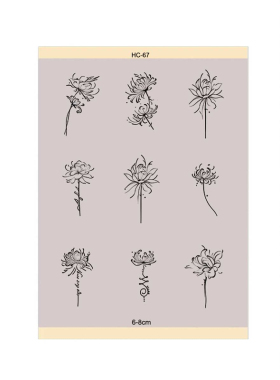 一次性免描图纹身带图转印纸素花腿部手背花臂刺青纹身花腿可定制