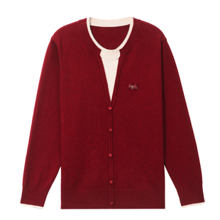 假两件针织衫女妈妈装春秋低领打底小衫中老年人女装时尚宽松毛衣