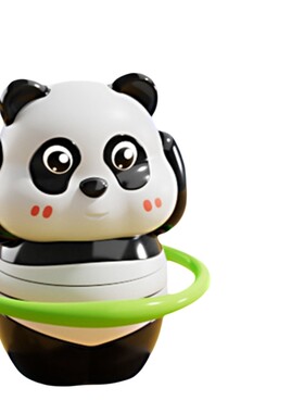 上链发条玩具熊猫运动会系列滑板呼啦圈跳绳宝宝学爬抬头创意玩具