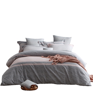 多喜爱全棉磨毛四件套床上用品三件套简约加厚床单被套奥利维亚I