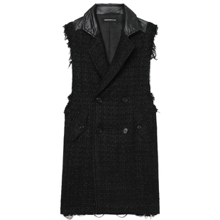 IT UNDERCOVER高桥盾女装中长款马甲新款粗花呢绗缝拼接外搭1003X