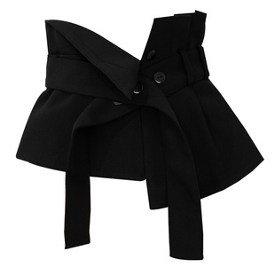 黑色宽腰封女配裙子毛衣腰带新款装饰连衣裙配饰法式时尚走秀叠穿