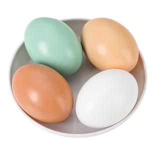 实心木制仿真假鸡蛋周岁儿童手工彩绘木质玩具仿生鸭蛋壳模型道具