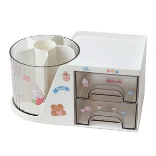 桌面旋转笔筒儿童学生女孩书桌文具收纳盒男孩办公室好物置物架