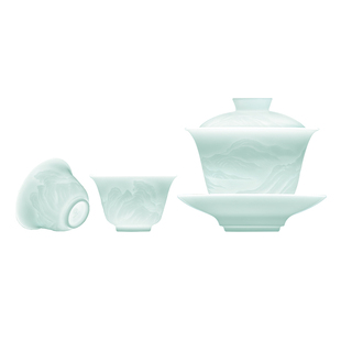 景德镇官方陶瓷盖碗套装2026新款颜色釉茶具泡茶专用高档礼盒送礼