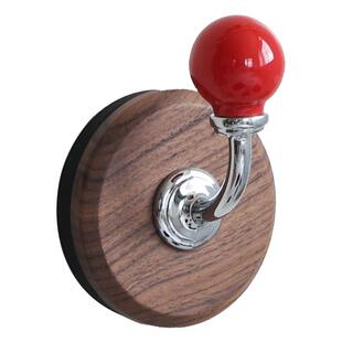 大号胡桃木磁吸挂钩创意彩色入户门后衣服装饰冰箱磁铁免打孔中古