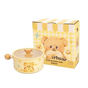 【摩登主妇&黄油小熊】钛陶瓷汤锅蒸锅家用电磁炉专用双耳炖煮锅