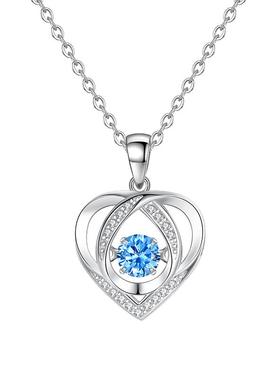 跳动的心项链女款999足银