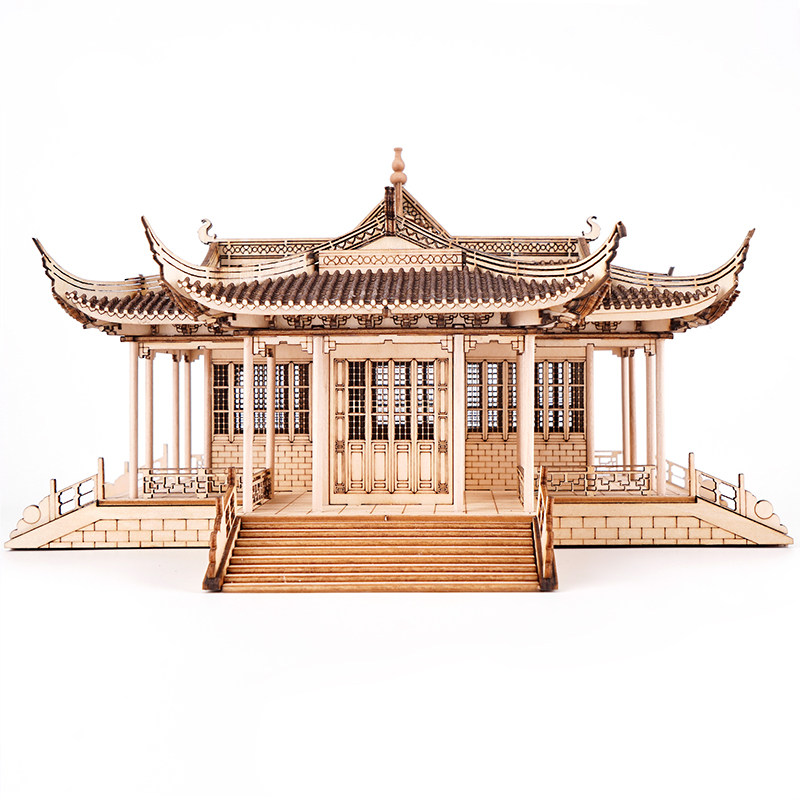 木质建筑模型diy手工益智摆件