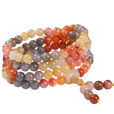 新疆天然玉石光籽料戈壁4圈手串