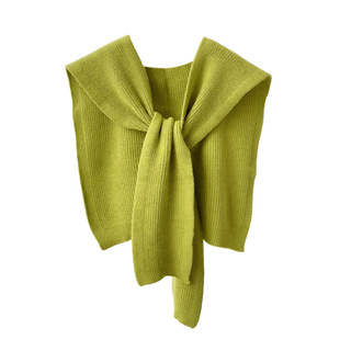 网红针织毛线打结坎肩春秋韩版外搭小披肩百搭护颈空调房装饰假领