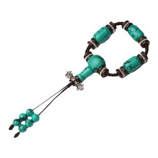 金刚星月菩提配饰套装绿松石藏式佛头三通108颗配件藏银全套男