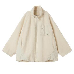 谜底立领大衣长袖2025冬季新品廓型下摆拼接毛毛外套女254MD1646