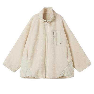 谜底立领大衣长袖2025冬季新品廓型下摆拼接毛毛外套女254MD1646