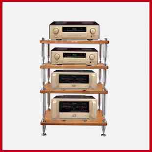 JMIT哑光面功放机架 304实心钢柱多层桦木实木板上木蜡油避震机柜