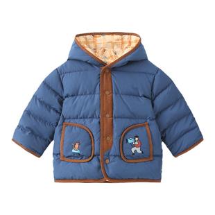 moimoln小云朵童装冬季男童羽绒服儿童冬装加厚外套双面穿