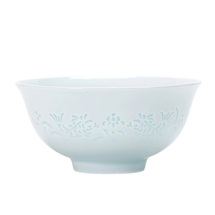 景德镇高温瓷器釉下彩玲珑餐具家用大号碗盘组合易清洗面碗饭碗盘