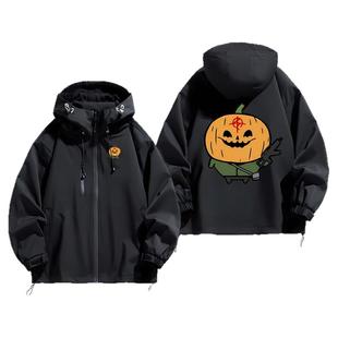 闪光的哈萨维机动战士高达冲锋衣夹克外套男宽松连帽春秋动漫周边