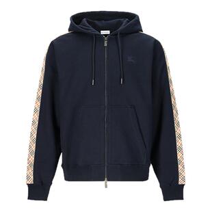 BURBERRY博柏利 男士格纹饰带连帽拉链卫衣开衫运动衫外套8118990