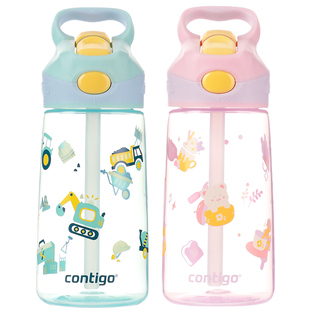 美国Contigo康迪克儿童吸管杯卡通可爱便携幼儿园小学生水杯450ml