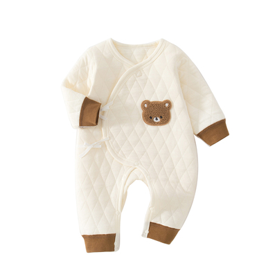 小聪熊新生婴儿衣服夹棉连体衣