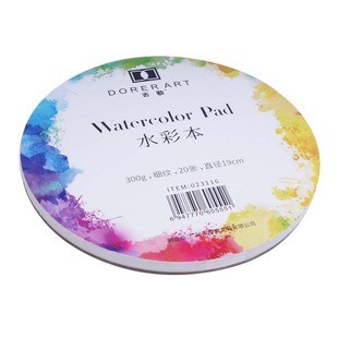 遵爵丢勒圆形方形铁盒装水彩明信片 圆形封胶水彩本300g 中粗