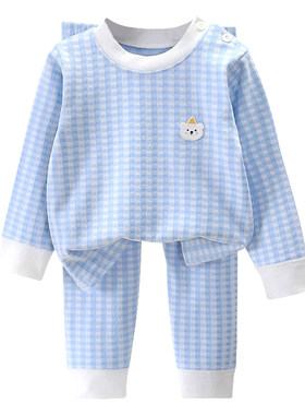 秋冬季男女童德绒内衣家居服套装